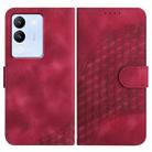 For vivo V30 Lite 5G Global YX0060 Elephant Head Embossed Phone Leather Case with Lanyard(Rose Red) - 1