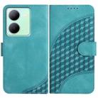 For vivo Y27s 4G Global YX0060 Elephant Head Embossed Phone Leather Case with Lanyard(Light Blue) - 1