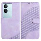 For vivo V29 5G Global/V29 Pro YX0060 Elephant Head Embossed Phone Leather Case with Lanyard(Light Purple) - 1