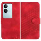 For vivo V29 5G Global/V29 Pro YX0060 Elephant Head Embossed Phone Leather Case with Lanyard(Red) - 1