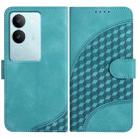 For vivo V29 5G Global/V29 Pro YX0060 Elephant Head Embossed Phone Leather Case with Lanyard(Light Blue) - 1