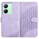 For vivo Y27 5G/Y36 4G India YX0060 Elephant Head Embossed Phone Leather Case with Lanyard(Light Purple) - 1