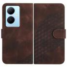 For vivo V29 Lite YX0060 Elephant Head Embossed Phone Leather Case with Lanyard(Coffee) - 1