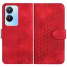 For vivo Y56 5G Global/Y16 4G Global YX0060 Elephant Head Embossed Phone Leather Case with Lanyard(Red) - 1