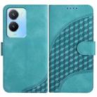 For vivo Y56 5G Global/Y16 4G Global YX0060 Elephant Head Embossed Phone Leather Case with Lanyard(Light Blue) - 1