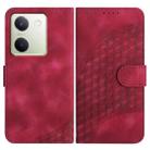 For vivo Y100 5G Global YX0060 Elephant Head Embossed Phone Leather Case with Lanyard(Rose Red) - 1