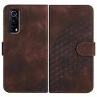 For vivo Y72 5G/iQOO Z3/Y52 5G YX0060 Elephant Head Embossed Phone Leather Case with Lanyard(Coffee) - 1