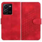 For vivo Y35 4G Global/Y22s 4G Global YX0060 Elephant Head Embossed Phone Leather Case with Lanyard(Red) - 1