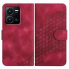 For vivo Y22 4G Global/Y77 5G Global YX0060 Elephant Head Embossed Phone Leather Case with Lanyard(Rose Red) - 1