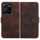 For vivo Y22 4G Global/Y77 5G Global YX0060 Elephant Head Embossed Phone Leather Case with Lanyard(Coffee) - 1