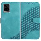 For vivo Y33s 4G Global/Y21/Y21s/Y21t YX0060 Elephant Head Embossed Phone Leather Case with Lanyard(Light Blue) - 1
