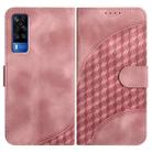 For vivo Y53s 4G/Y51a/Y33 4G YX0060 Elephant Head Embossed Phone Leather Case with Lanyard(Pink) - 1