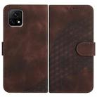 For vivo Y72 5G India Elephant Head Embossed Phone Leather Case with Lanyard(Coffee) - 1