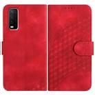 For vivo Y20/Y20i/Y11s/Y12s/iQOO U1x YX0060 Elephant Head Embossed Phone Leather Case with Lanyard(Red) - 1