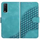 For vivo Y20/Y20i/Y11s/Y12s/iQOO U1x YX0060 Elephant Head Embossed Phone Leather Case with Lanyard(Light Blue) - 1