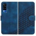 For vivo Y51 2020 India/Y31 4G India YX0060 Elephant Head Embossed Phone Leather Case with Lanyard(Royal Blue) - 1