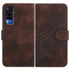 For vivo Y51 2020 India/Y31 4G India YX0060 Elephant Head Embossed Phone Leather Case with Lanyard(Coffee) - 1