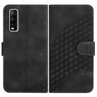 For vivo Y70s Elephant Head Embossed Phone Leather Case with Lanyard(Black) - 1