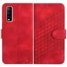 For vivo Y70s YX0060 Elephant Head Embossed Phone Leather Case with Lanyard(Red) - 1