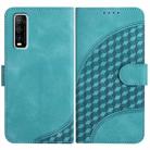 For vivo Y70s YX0060 Elephant Head Embossed Phone Leather Case with Lanyard(Light Blue) - 1