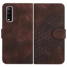 For vivo Y70s YX0060 Elephant Head Embossed Phone Leather Case with Lanyard(Coffee) - 1