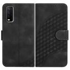 For vivo Y30 4G Global YX0060 Elephant Head Embossed Phone Leather Case with Lanyard(Black) - 1