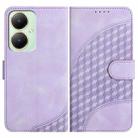 For vivo Y27 4G Global YX0060 Elephant Head Embossed Phone Leather Case with Lanyard(Light Purple) - 1