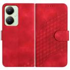For vivo Y27 4G Global YX0060 Elephant Head Embossed Phone Leather Case with Lanyard(Red) - 1