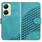 For vivo Y27 4G Global YX0060 Elephant Head Embossed Phone Leather Case with Lanyard(Light Blue) - 1
