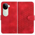 For vivo iQOO Z9s / V40e India YX0060 Elephant Head Embossed Phone Leather Case with Lanyard(Red) - 1