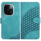 For vivo iQOO Z9s Pro / T3 Pro 5G India YX0060 Elephant Head Embossed Phone Leather Case with Lanyard(Light Blue) - 1