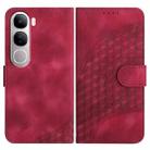 For vivo Y300 / vivo V40 Lite 4G / 5G IDN Elephant Head Embossed Phone Leather Case with Lanyard(Rose Red) - 1