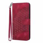 For vivo Y300 / vivo V40 Lite 4G / 5G IDN Elephant Head Embossed Phone Leather Case with Lanyard(Rose Red) - 2