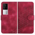 For vivo iQOO 7 India / iQOO Neo5 Elephant Head Embossed Phone Leather Case with Lanyard(Rose Red) - 1