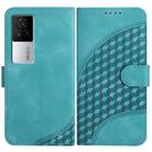 For vivo iQOO 7 India / iQOO Neo5 Elephant Head Embossed Phone Leather Case with Lanyard(Light Blue) - 1