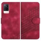 For vivo S9 Elephant Head Embossed Phone Leather Case with Lanyard(Rose Red) - 1