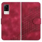 For vivo S9e Elephant Head Embossed Phone Leather Case with Lanyard(Rose Red) - 1