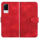 For vivo S9e Elephant Head Embossed Phone Leather Case with Lanyard(Red) - 1