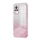 For vivo S9 Gradient Glitter Powder Electroplated Phone Case(Pink) - 1