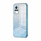 For vivo S9 Gradient Glitter Powder Electroplated Phone Case(Blue) - 1