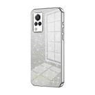 For vivo S9 Gradient Glitter Powder Electroplated Phone Case(Silver) - 1