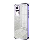 For vivo S9e Gradient Glitter Powder Electroplated Phone Case(Purple) - 1