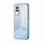 For vivo S9e Gradient Glitter Powder Electroplated Phone Case(Blue) - 1