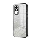For vivo S9e Gradient Glitter Powder Electroplated Phone Case(Black) - 1