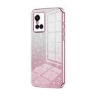 For vivo S10 / S10 Pro Gradient Glitter Powder Electroplated Phone Case(Pink) - 1