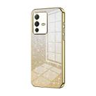 For vivo S12 / V23 5G Gradient Glitter Powder Electroplated Phone Case(Gold) - 1