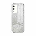 For vivo S12 / V23 5G Gradient Glitter Powder Electroplated Phone Case(Transparent) - 1