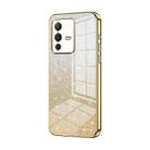 For vivo S12 Pro / V23 Pro Gradient Glitter Powder Electroplated Phone Case(Gold) - 1