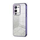 For vivo S15 Gradient Glitter Powder Electroplated Phone Case(Purple) - 1