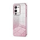 For vivo S15 Gradient Glitter Powder Electroplated Phone Case(Pink) - 1